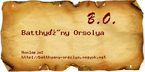 Batthyány Orsolya névjegykártya